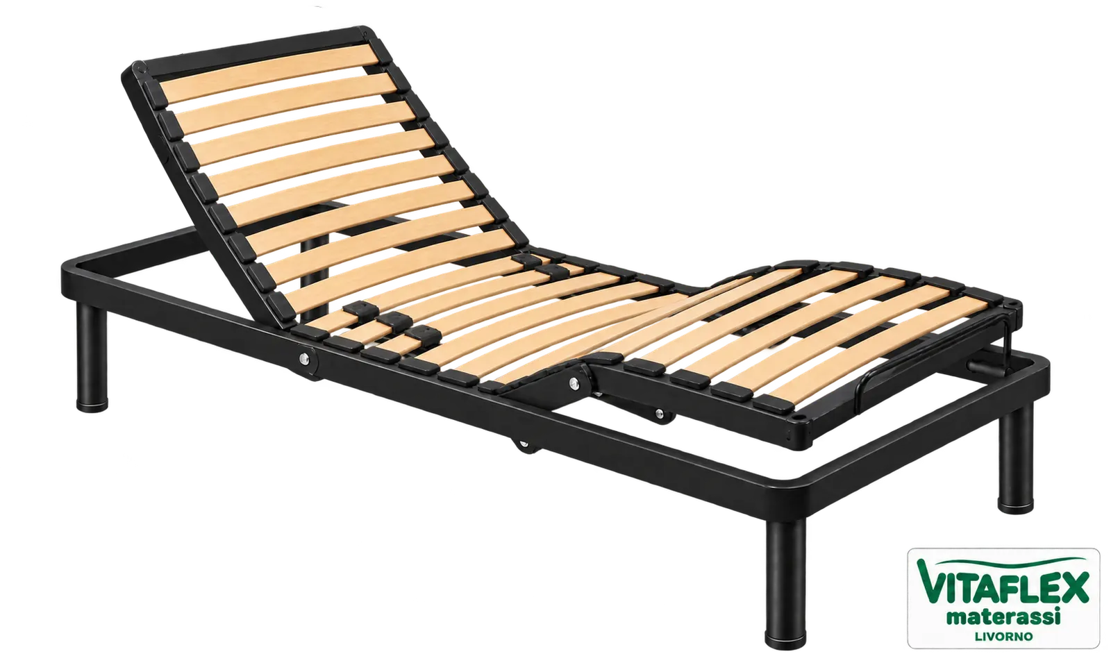 Piano articolato con schienale unico e elementi in legno ravvicinati